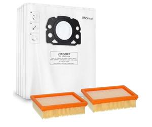 McFiltro - 10 bolsas para polvo + 2 filtros compatible con Kärcher WD4 P S V-20/5/22, WD5 P V-25/5/22, WD6 P S V-30/6/22/T, MV4, MV5, MV6 Alternativa para Kärcher KFI 487 como KFI 4410 - Tipo KA 33