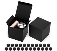 Mcfleet Cajas de regalo negras con tapas de 4 x 4 x 4 pulgadas, paquete de 25 cajas de regalo de cartón para propuesta de padrinos de boda, boda, graduación, vacaciones, regalos de cumpleaños