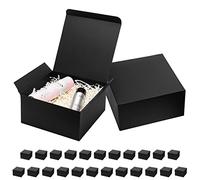 Mcfleet Cajas de regalo negras con tapas de 8 x 8 x 4 pulgadas, paquete de 25 cajas de regalo de cartón para propuesta de padrinos de boda, boda, graduación, vacaciones, regalos de cumpleaños