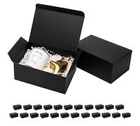 Mcfleet Cajas de regalo negras con tapas de 9 x 6 x 4 pulgadas, paquete de 25 cajas de regalo de cartón para propuesta de padrinos de boda, boda, graduación, vacaciones, regalos de cumpleaños
