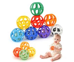 MCGMITT Bolas Sensoriales Bebé Silicona 8 Piezas, Pelotas Montessori con Texturas, Juguetes Sensoriales Educativos, Pelota Sensorial Mordedor sin BPA, Juguetes para Bebés 6 Meses en Adelante Regalo