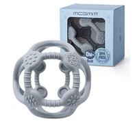 MCGMITT Mordedor para bebés,2 en 1 Juguete de silicona para la dentición Pelota de agarre para bebés Juguete sensorial A partir de 3 meses Accesorios para la dentición sin BPA Regalos para bebés(Gris)