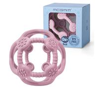 MCGMITT Mordedor para bebés,2 en 1 Juguete de silicona para la dentición Pelota de agarre para bebés Juguete sensorial A partir de 3 meses para la dentición sin BPA Regalos para bebés(Rosa)