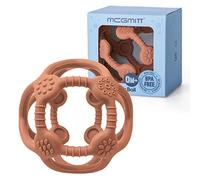 MCGMITT Mordedor para bebés,2 en 1 Juguete de silicona para la dentición Pelota de agarre para bebés Juguete sensorial A partir de 3 meses Accesorios para la dentición sin BPA Regalos para bebés(Gris)