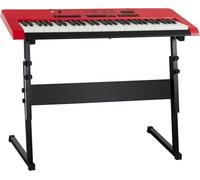 McGrey 6170 RD Teclado portátil 61 teclas, 200 sonidos/ritmos, batería/adaptador, MP3 USB, incluye micrófono y soporte, color rojo.