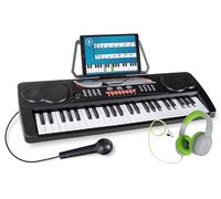 McGrey BK-4910BK Teclado infantil 49 teclas, 16 sonidos, 10 ritmos, 6 canciones demo, con micrófono y auriculares over ear, color negro, ideal para principiantes.