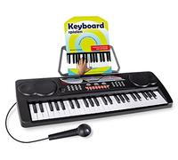 McGrey BK-4910BK Teclado Negro Set Con Escuela, 16 sonidos, 10 ritmos | Teclado para principiantes con 49 teclas, 8 sonidos de percusión, 6 canciones demo, Ajuste de volumen en 8 niveles, 5 mm)