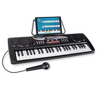 McGrey BK-4910BK Teclado para niños con 49 teclas, 16 sonidos, 10 ritmos, función aprendizaje, micrófono y atril para partituras. Color negro.