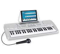 McGrey BK-4910SR Keyboard - Keyboard Para Principiantes 49 Teclas - con 16 Sounds & 10 Ritmos - 8 Percussion-Sounds & 6 Demo-Songs - Micrófono & Atril Para Partituras - Plata