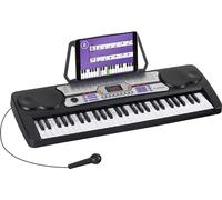 McGrey BK-5410 Teclado con 54 Teclas, Micrófono y Atril para Partituras | Teclado para principiantes con 54 teclas, Pantalla LED, 255 sonidos, 255 ritmos, 8 sonidos de percusión, 8 canciones demo