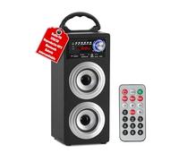 McGrey BS-20 Beachside, Altavoz Bluetooth portátil con batería reemplazable; Radio FM (30 preajustes), reproducción USB/SD-MP3, Entrada AUX, Control Remoto. Plateado