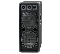 McGrey DJ-2222 Partykeller/DJ-Box 1000W, 500W RMS (1000W MÁX), 3 mm | Caja de 2 vías con 2 x 12" (30cm) subwoofer y tres tweeters piezoeléctricos, Caja de madera resistente y asas de transporte