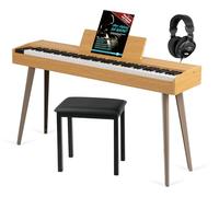 McGrey DP-17 AL Piano Set: 88 teclas contrapesadas con martillo y sensibilidad, 128 sonidos, 600 ritmos, incluye banco, auriculares y escuela de piano, acabado fresno claro.