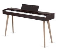 McGrey DP-17 WD Piano digital de 88 teclas contrapesadas con martillo y sensibilidad táctil, 128 sonidos, 600 ritmos, diseño slimline, funciones Layer/Dual, 3 pedales, nogal oscuro.