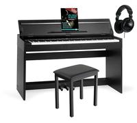 McGrey DP-18 SM Piano digital - 88 teclas contrapesadas con acción de martillo y dinámica táctil - 128 sonidos - Piano elèctrico dual y split - Incl. banqueta de piano y auriculares - Negro mate