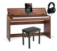 McGrey DP-18 WN E-Piano - 88 teclas ponderadas con mecanismo de martillo y sensibilidad al tacto - 128 sonidos - Función Dual y Split - Cubierta para teclado - 3 pedales - Nogal mate