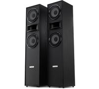 McGrey HTS-65320 BK Pareja de Altavoces de Pie HiFi de 3 vías - 160W RMS - 2 x 6,5" Medios y Graves - 1" Tweeter de bocina - Construcción bassreflex - Veteado en Acabado Madera - Negro