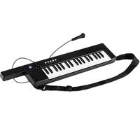 McGrey KT-3712 Teclado Infantil - 37 Teclas - Keytar con Correa y Micrófono Incluidos - Funciona con Batería y Adaptador USB - 4 Tonos, 4 Ritmos de Acompañamiento y 10 Canciones Demo - Negro