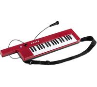 McGrey KT-3712 Teclado Infantil 37 Teclas (Keytar) con Correa y micrófono incluidos. Funciona con Pilas; Adaptador USB Opcional. 4 timbres, 4 ritmos y 10 Canciones Demo. Rojo.