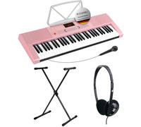 McGrey LK-6120-MIC Teclado Con Teclas Iluminadas Con Micrófono, 255 sonidos | Teclado para principiantes con 61 teclas iluminadas, 255 ritmos, 61 sonidos de percusión, 50 canciones demo, Sustain/ Vibrato