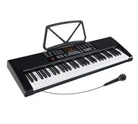 McGrey LK-6120-MIC Teclado Con Teclas Luminosas Con Micrófono Negro | Teclado para principiantes con 61 teclas luminosas, 255 sonidos, 255 ritmos, 61 sonidos de percusión, 50 canciones demo, 5 cm
