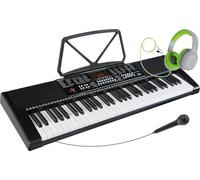 McGrey LK-6120-MIC Teclado KKH-10 con Micrófono y Set de Auriculares | Teclado para principiantes con 61 teclas iluminadas, 255 sonidos, 255 ritmos, 61 sonidos de percusión, 50 canciones demo