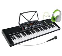 McGrey LK-6120-MIC Teclado para Niños con Micrófono y Auriculares Over Ear - 61 Teclas Iluminadas, 255 Sonidos y Ritmos, 50 Canciones Demo - Negro.
