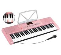 McGrey LK-6120-MIC Teclado - Teclado Para Principiantes Con 61 Teclas Luminosas - 255 Sonidos Y 255 Ritmos - 50 Canciones Demo - Incluye Micrófono - Rosa
