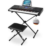 McGrey LK-6150 Set de Teclado con 61 Teclas Iluminadas, Pantalla LC | Teclado para principiantes con 61 teclas iluminadas, 255 sonidos, 255 ritmos, 61 sonidos de percusión, 50 canciones demo