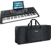 McGrey LK-6150 Teclado de 61 Teclas con Teclas Luminosas y Set de Funda | Teclado para principiantes con 61 teclas luminosas, Pantalla LC, 255 sonidos, 255 ritmos, 61 sonidos de percusión, 5 mm)