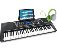 McGrey LK-6150 Teclado Luminoso para Niños - 61 Teclas, 255 Sonidos y Ritmos, 61 Percusión, 50 Canciones Demo, MP3 Integrado, Auriculares Incluidos, Negro.