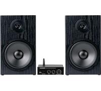 McGrey MAMP-4100BT/BSS-265 BK Set Estéreo Bluetooth - Altavoces HiFi 2 Vías (Woofer 6,5" + Tweeter 0,5") - Montaje en Pared - Incluye Amplificador Estéreo.