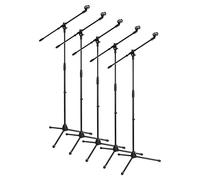 McGrey MBS-01 5x juego Soporte de Micrófono con brazo y pinza de micrófono (brazo giratorio, altura ajustable hasta 154 cm, trípode, abrazaderas de cable, longitud del brazo aprox. 75 cm) negro stand