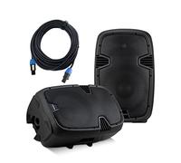 McGrey P212 Set de Altavoces Activo/Pasivo - FM/USB/SD/Bluetooth® - Potencia: 120 W RMS / 600 W Pico - Sistema de 2 vías con woofer de 12" y Tweeter de 1" - Incluye Cable de Altavoz de 10 m - Negro