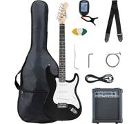 McGrey Rockit E-Guitarra ST Set Completo Negra, Acabado negro, Afinador
