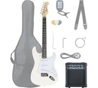 McGrey Rockit E-Guitarra ST Set Completo White, Acabado blanco, Afinador | E-Guitarra McGrey Rockit estilo ST, 3 pastillas single-coil, Selector de 5 posiciones, Palanca de tremolo, Escala: 64, 8 mm