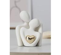 MCHERRY Escultura moderna de cerámica para parejas, estatua abstracta de amor, para decoración del hogar en sala de estar, dormitorio, oficina, regalo único para parejas, aniversario, cumpleaños,