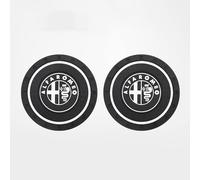 MCHHYL 2 Piezas Posavasos para Alfa Romeo Giulietta 2011, Posavasos Redondo Antideslizante para Coche Antideslizante Silicona Portavasos,A