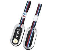 MCHHYL Cuero Estuches de Llave para FIAT Doblo II 2010-2018 2019 2020 2021 2022 2023 2024, Funda de Cuero para Llavero de Coche con Cierre de Cremallera,Silver-Type B Key-Bracelet Style