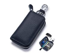 MCHHYL Cuero Estuches de Llave para Ford Ranger T9 Raptor Wildtrak XLT 2023 2024, Funda de Cuero para Llavero de Coche con Cierre de Cremallera,Blue