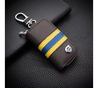 MCHHYL Cuero Estuches de Llave para Volvo EX30 2023 2024, Funda de Cuero para Llavero de Coche con Cierre de Cremallera,Brown