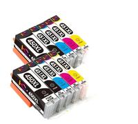 MCHkR Cartucho de Tinta PGI-450 CLI-451 BK C M Y Compatible con Impresora MG6340 MG7140 IP8740 MG7540 MX724 IX6840(10PCS-Cleaner)