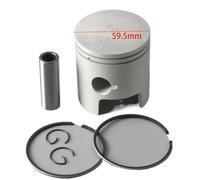 MCHkR Juego de pistones 6J8-11631 Anillo de pistón estándar 6J8-11610 Compatible con Motor de Barco de 2 Tiempos 25HP 30HP 6J8-11631-02 6J8-11610-00