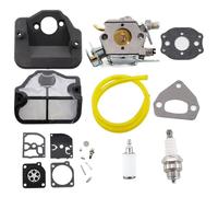 MCHNIC Carburador con filtro de aire, bujía, membrana, junta de estanqueidad y kit de reparación para motosierra Husqvarna 36, 41, 136, 137, 137E, 141, 141LE, 142, 142E. Reemplaza Zama C1Q-W29E