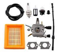 MCHNIC Carburador con filtro de aire, manguera de combustible, filtro de gasolina, bujía para desbrozadora Stihl FS120 FS200 FS250 FS300 FS350, FS 120 200 250 300 350 4134 120 0603