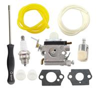 MCHNIC Carburador con junta de manguera de gasolina, juego de destornilladores para Husqvarna 122HD45 122HD60 522HD60S 522HDR60S Jonsered HT2223T HT2218 cortasetos sustituye a 596658301 523012401