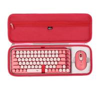 Mchoi Funda de transporte a prueba de golpes para teclado inalámbrico mecánico Logitech POP Keys con teclas Emoji personalizables, rosa, solo funda