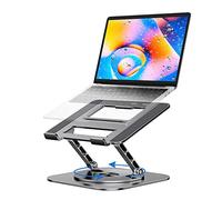 MCHOSE Soporte ergonómico para computadora portátil con Base giratoria de 360°, Soporte de Aluminio para Laptop, Soporte Plegable Ajustable para Laptop Compatible con MacBook Air Pro, DELL XPS