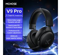 MCHOSE V9 Pro Auriculares para juegos, auriculares Bluetooth inalámbricos supraaurales de cuatro modos para PC con micrófono (estilo Delta) RED BLACK