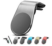 Mciluyaiio Soporte magnético para navegación de teléfono móvil, Tipo L, Giratorio 360°, para Coche, para ventilación de Aire, Universal, Compatible con Cualquier Smartphone (Plateado)